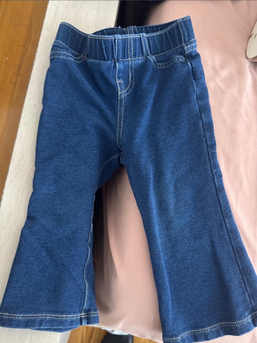 Cat & Jack Blue Stretch Denim-Look Flare Pants